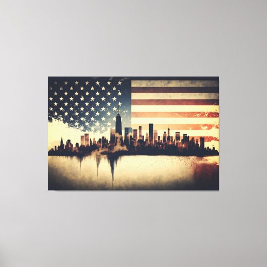 USA Flag Canvas Druckbild Leinwanddruck (Vorderseite)