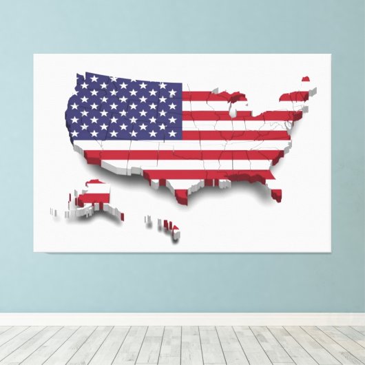 USA Flag Canvas Druckbild Leinwanddruck (Insitu (Holzboden))