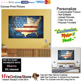 USA Flag Canvas Druckbild Leinwanddruck