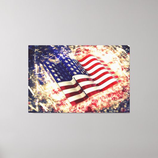USA Flag Canvas Druckbild Leinwanddruck (Vorderseite)