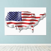 USA Flag Canvas Druckbild Leinwanddruck (Insitu (Holzboden))