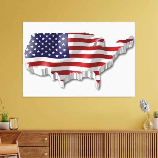 USA Flag Canvas Druckbild Leinwanddruck (Insitu (Wohnzimmer))