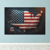 USA Flag Canvas Druckbild Leinwanddruck (Insitu (Holzboden))