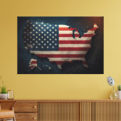 USA Flag Canvas Druckbild Leinwanddruck (Insitu (Wohnzimmer))