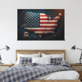USA Flag Canvas Druckbild Leinwanddruck (Insitu (Schlafzimmer))