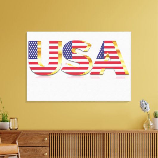 USA Flag Canvas Print Leinwanddruck (Insitu (Wohnzimmer))