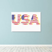 USA Flag Canvas Print Leinwanddruck (Insitu (Holzboden))