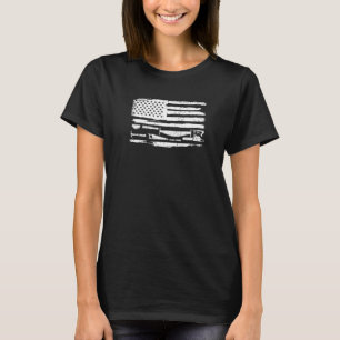 USA Flag Carpenter Woodworker Artisan Sawstaub Hol T-Shirt
