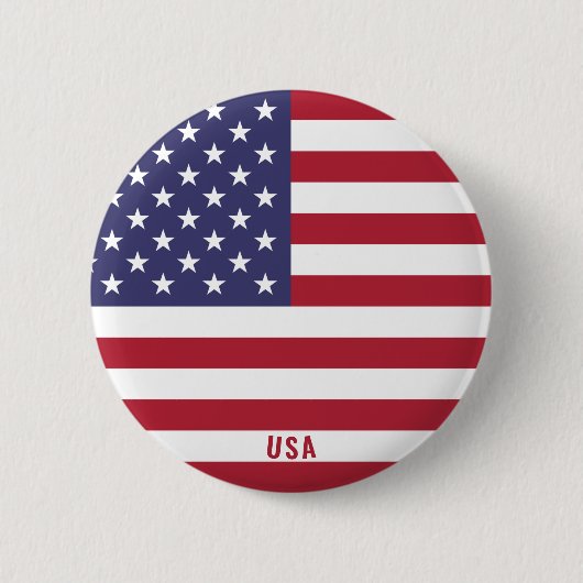 USA Flag Charming Patriotic Button (Vorderseite)