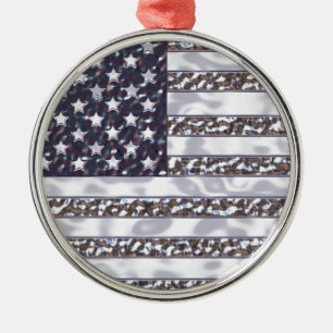 USA Flag Chrome Ornament Aus Metall