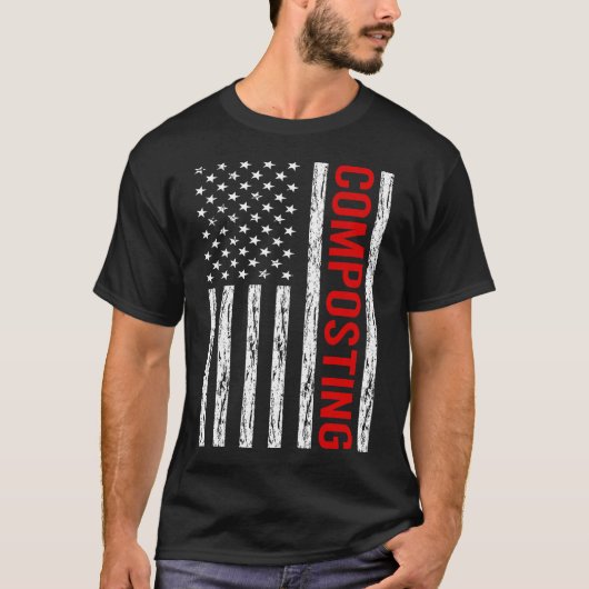USA Flag Compost Composter T-Shirt (Vorderseite)