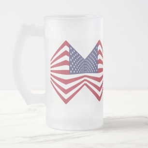 Usa Flag Corner 16 oz Mattiert Glass Tasse