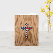 USA Flag Cross Karte (Gelbe Blume)
