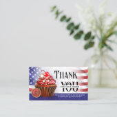 USA Flag Cupcake QR Code Vielen Dank für Ihre Best Visitenkarte (Stehend Vorderseite)