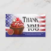 USA Flag Cupcake QR Code Vielen Dank für Ihre Best Visitenkarte (Vorderseite)
