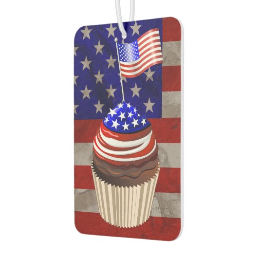 USA Flag Cupcakes Pattern Autolufterfrischer (Links)