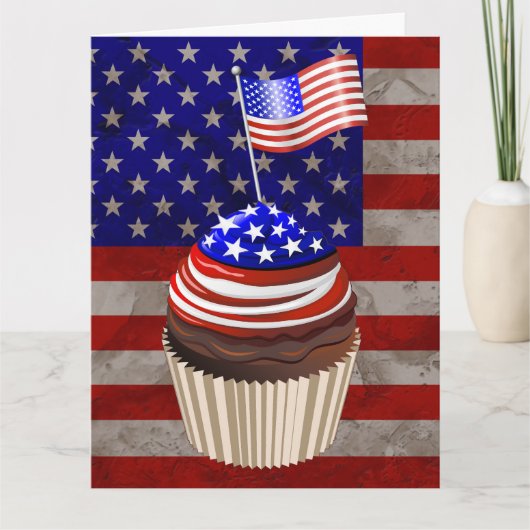 USA Flag Cupcakes Pattern Karte (Vorderseite)