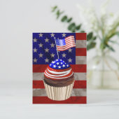 USA Flag Cupcakes Pattern Postkarte (Stehend Vorderseite)