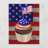 USA Flag Cupcakes Pattern Postkarte (Vorderseite)