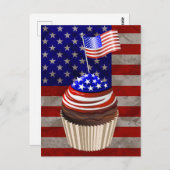 USA Flag Cupcakes Pattern Postkarte (Vorne/Hinten)