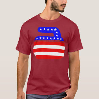 USA Flag Curling Stone Patriotic Curling Gift T-Shirt