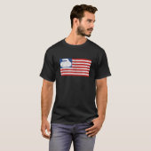 USA Flag Curling Stone Vintag T-Shirt (Vorne ganz)