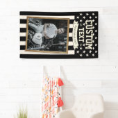 USA Flag Custom Photo Banner, Black Flag Patriotic Banner (Insitu)