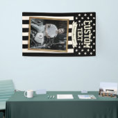 USA Flag Custom Photo Banner, Black Flag Patriotic Banner (Messeveranstaltung)