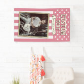 USA Flag Custom Photo Banner, Pink Flag Patriotic Banner (Insitu)