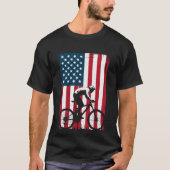 USA Flag Cycling – Patriotic Bike T-Shirt (Vorderseite)