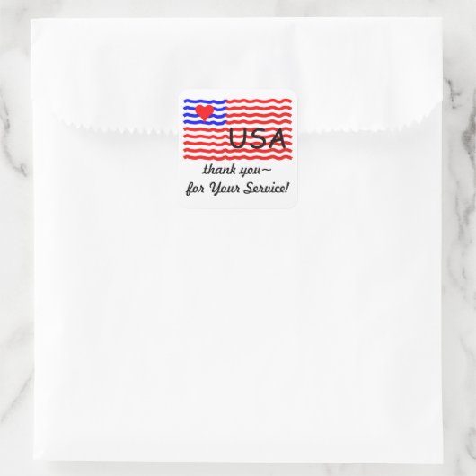 USA FLAG - Danke, LIEBE Aufkleber (Tasche)