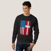 USA Flag Denmark Danish Sweatshirt (Vorne ganz)