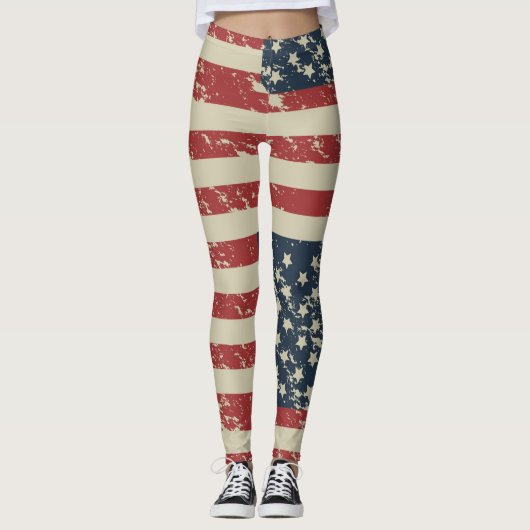 USA-Flag-Desised Look Leggings (Vorderseite)