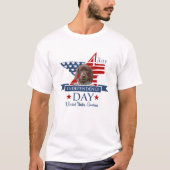 USA Flag Deutsch Kurzzeiger, Hund 4th of T-Shirt (Vorderseite)
