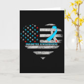 Usa Flag Diabetes Awareness Heart Family Support  Karte (Gelbe Blume)