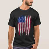 USA Flag Distressed Halftone Design T-Shirt (Vorderseite)