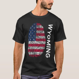 USA Flag DNA Fingerprint Staat Wyoming T-Shirt
