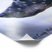 USA Flag Doberman Portrait Fotodruck (Ecke)