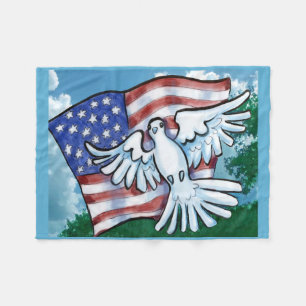 USA Flag Dove Fleecedecke