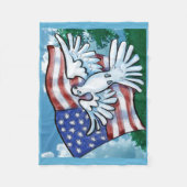 USA Flag Dove Fleecedecke (Vorderseite)