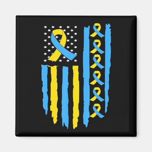 USA Flag Down Syndrome Awareness for men women kid Magnet (Vorne)