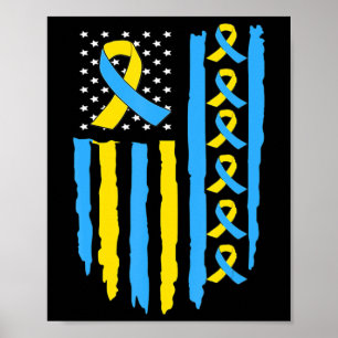 USA Flag Down Syndrome Awareness for men women kid Poster