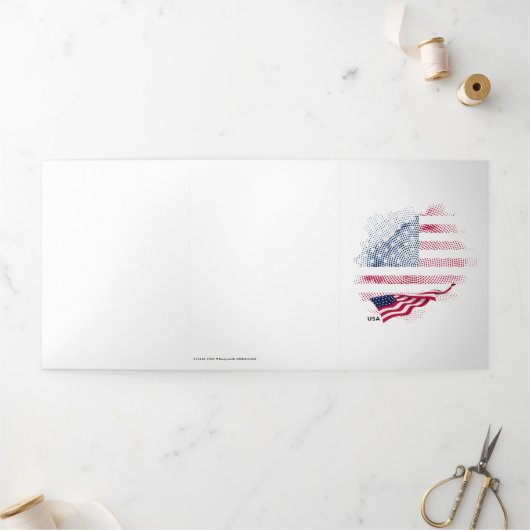 USA flag Dreifach Gefaltete Karte (Außenbereich)