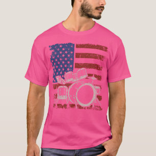 Usa Flag Drummer Schlagzeug Drums Player Musician T-Shirt