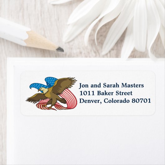 USA Flag Eage Return Address Label (Insitu)