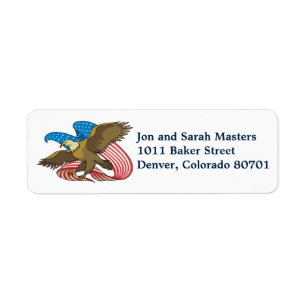 USA Flag Eage Return Address Label