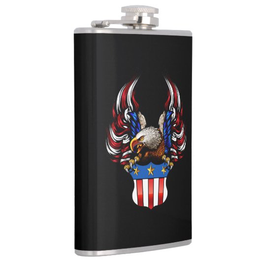 USA Flag Eagle Shield Patriotic Flachmann (Rechts)