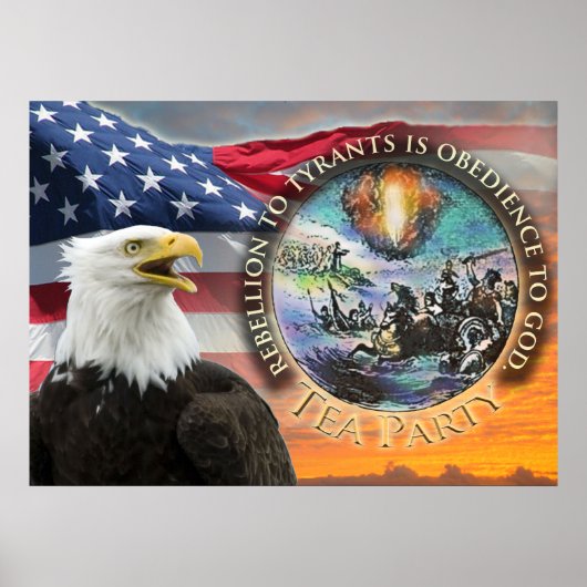 USA Flag Eagle Tee Party Poster (Vorne)