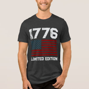USA Flag Editierbar Personalisierter benutzerdefin Tri-Blend Shirt