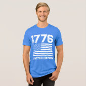 USA Flag Editierbar Personalisierter benutzerdefin Tri-Blend Shirt (Vorderseite voll)